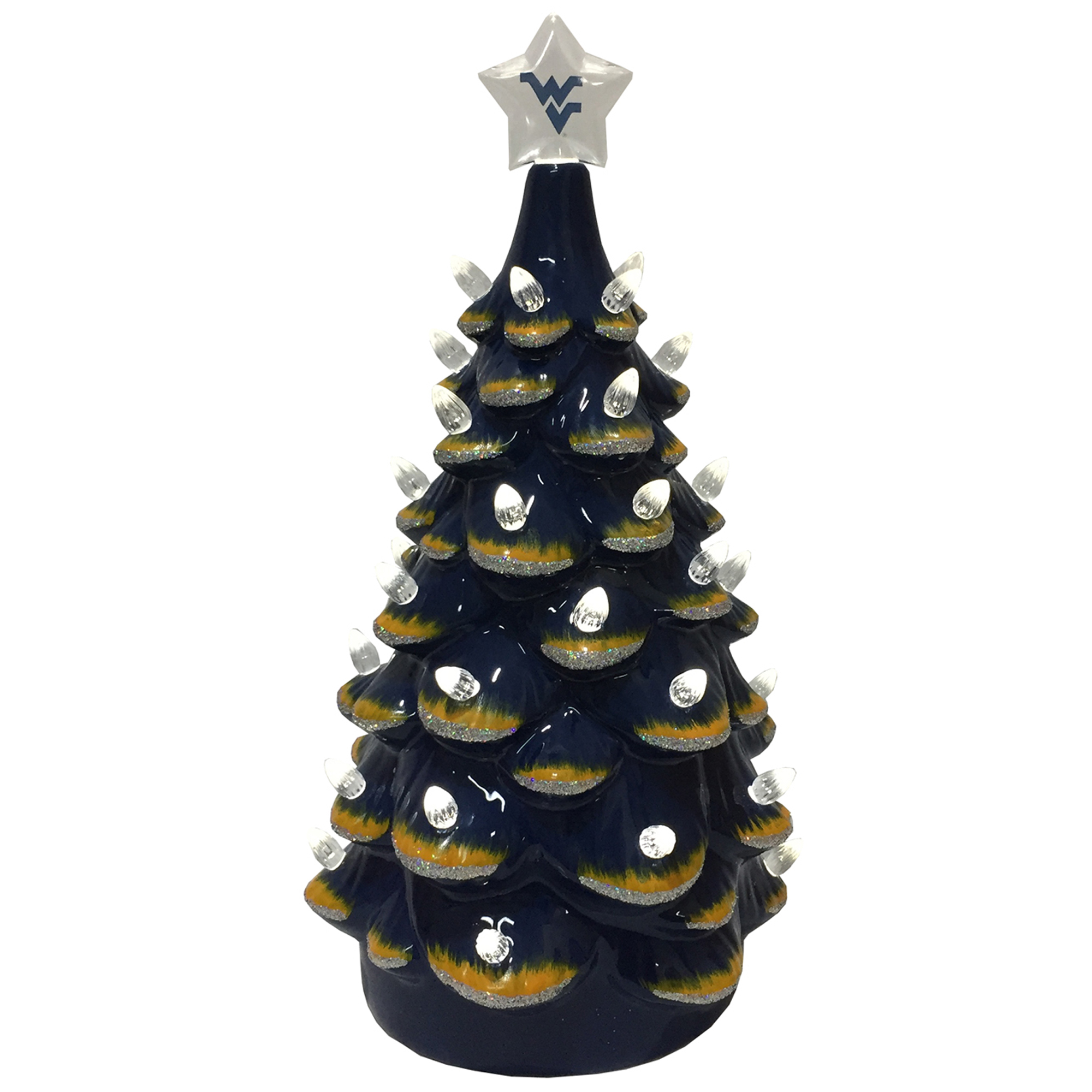 Blue West Virginia Mountaineers 14'' Ceramic Tree