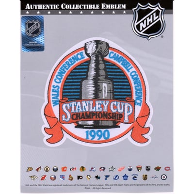 Edmonton Oilers vs. Boston Bruins Unsigned 1990 Stanley Cup Championship National Emblem Jersey Patch