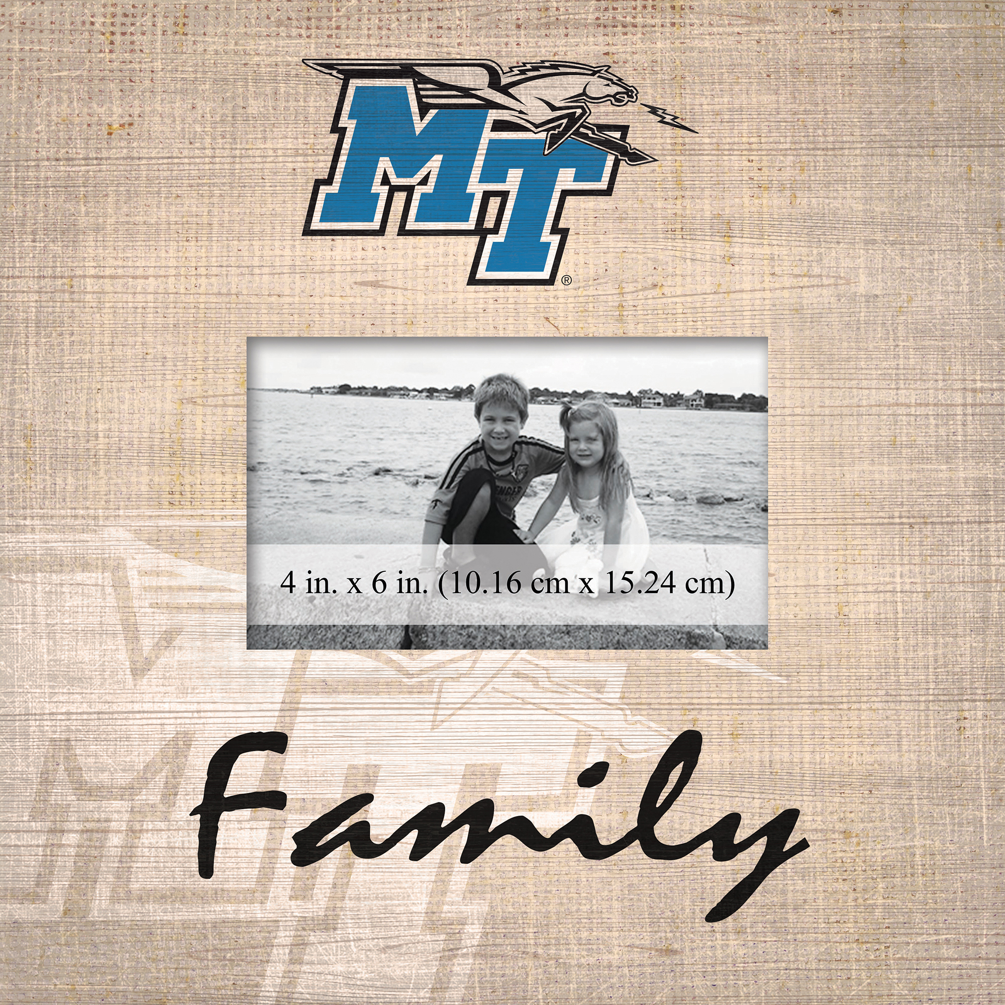 MTSU Blue Raiders 10'' x 10'' Burlap Pattern Frame