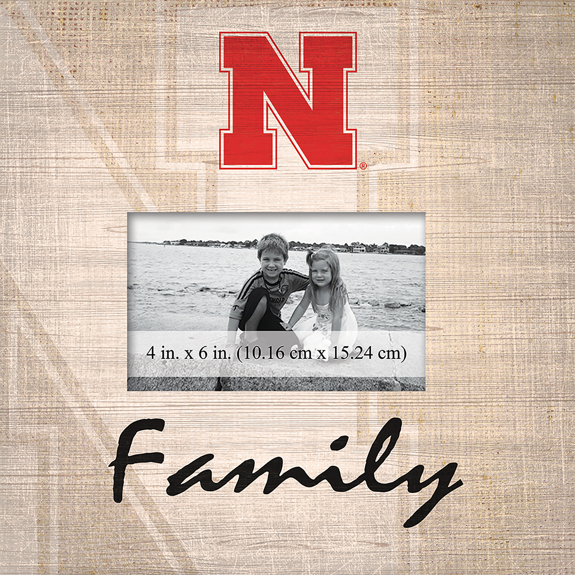 Nebraska Huskers 10'' x 10'' Burlap Pattern Frame