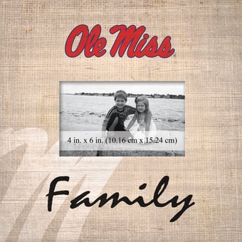 Ole Miss Rebels 10'' x 10'' Burlap Pattern Frame