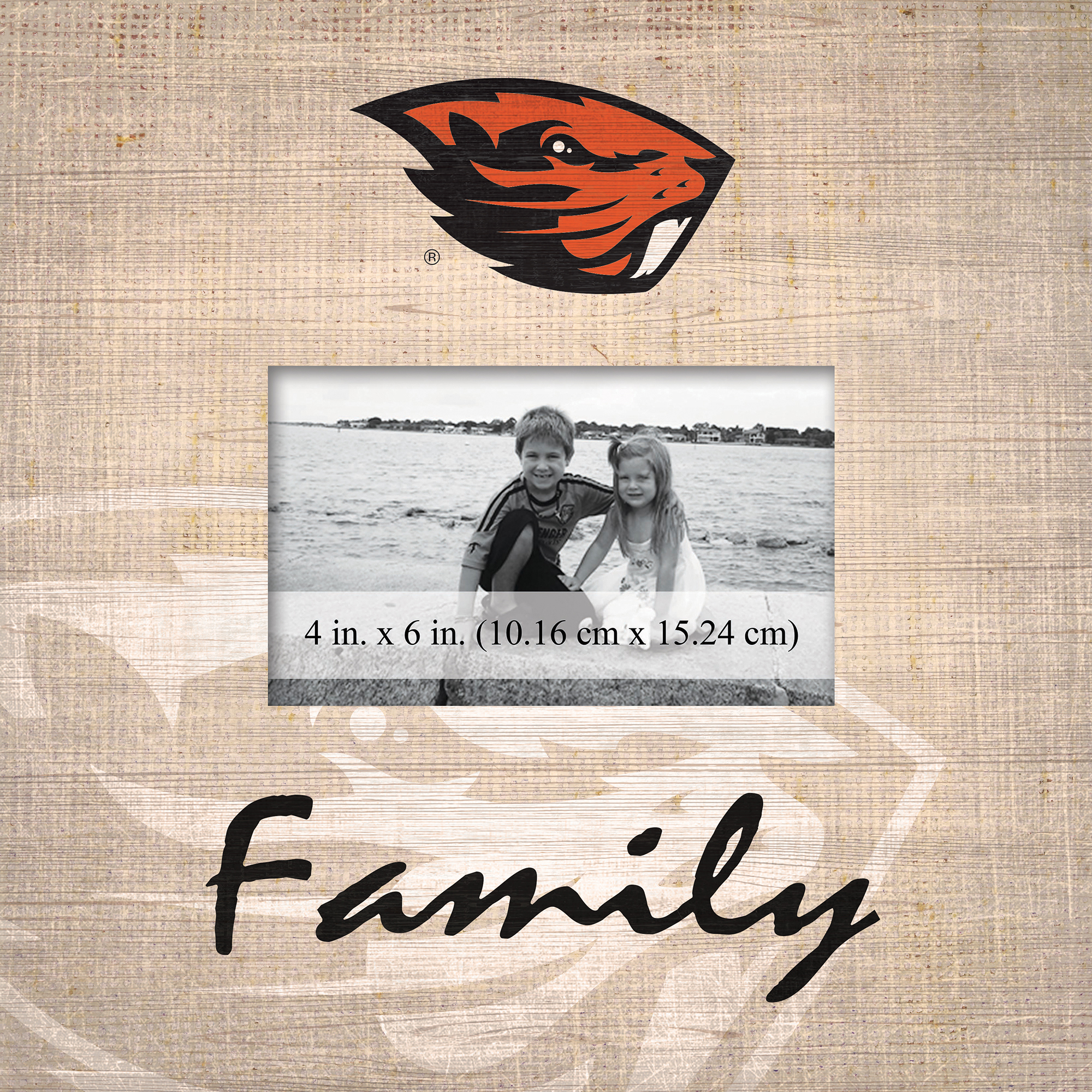 Oregon State Beavers 10'' x 10'' Burlap Pattern Frame