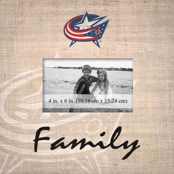 Columbus Blue Jackets 10'' x 10'' Burlap Pattern Frame