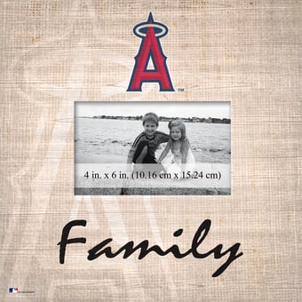 Los Angeles Angels 10'' x 10'' Burlap Pattern Frame