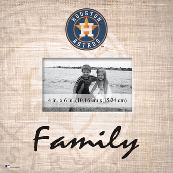 Houston Astros 10'' x 10'' Burlap Pattern Frame