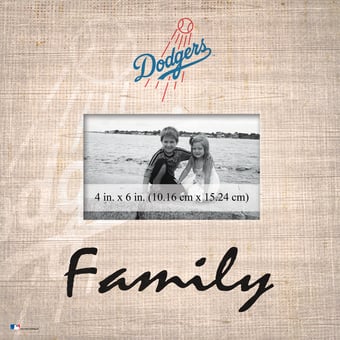 Los Angeles Dodgers 10'' x 10'' Burlap Pattern Frame