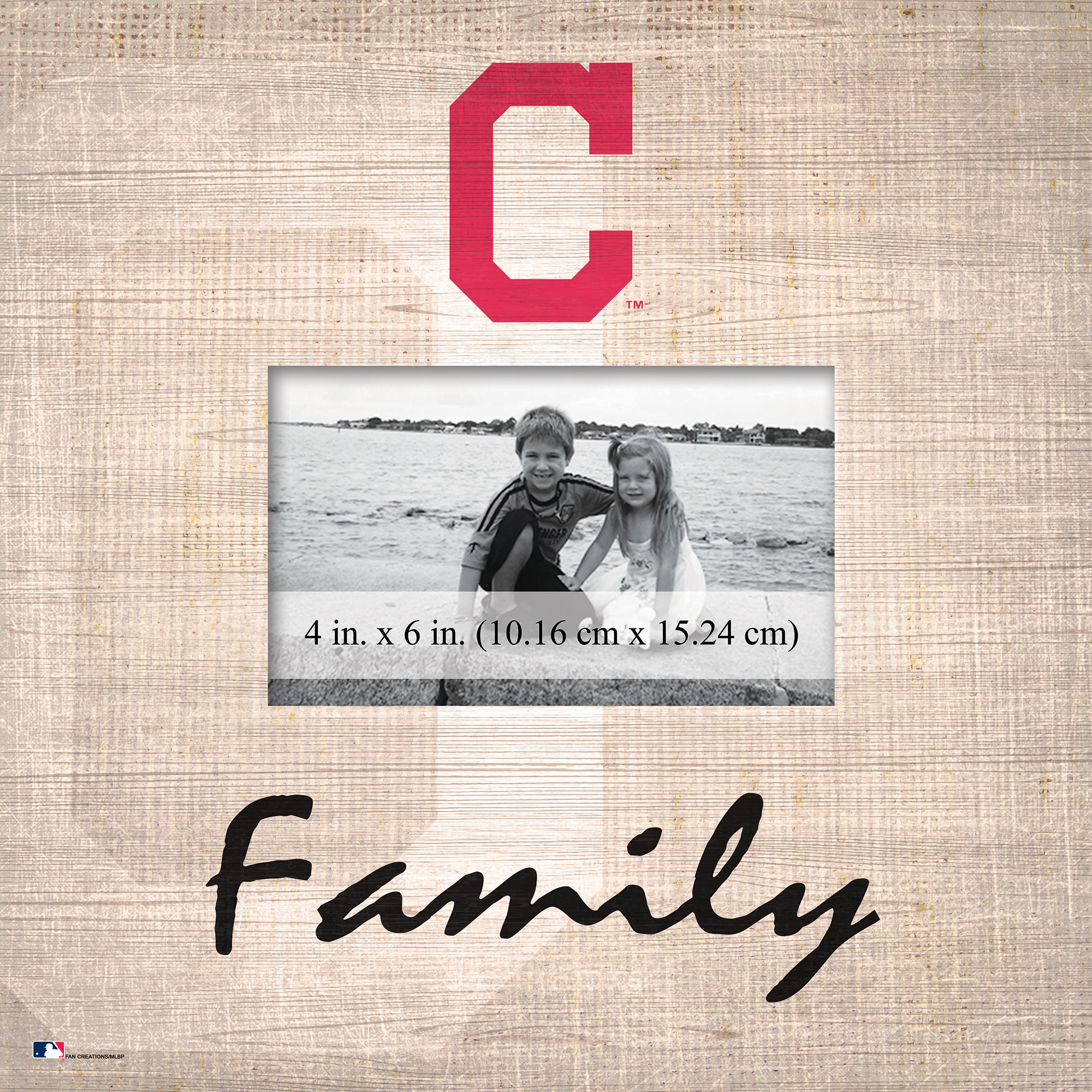 Cleveland Indians 10'' x 10'' Burlap Pattern Frame