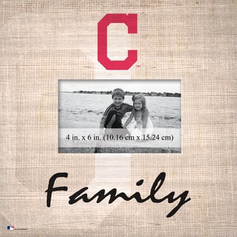 Cleveland Indians 10'' x 10'' Burlap Pattern Frame