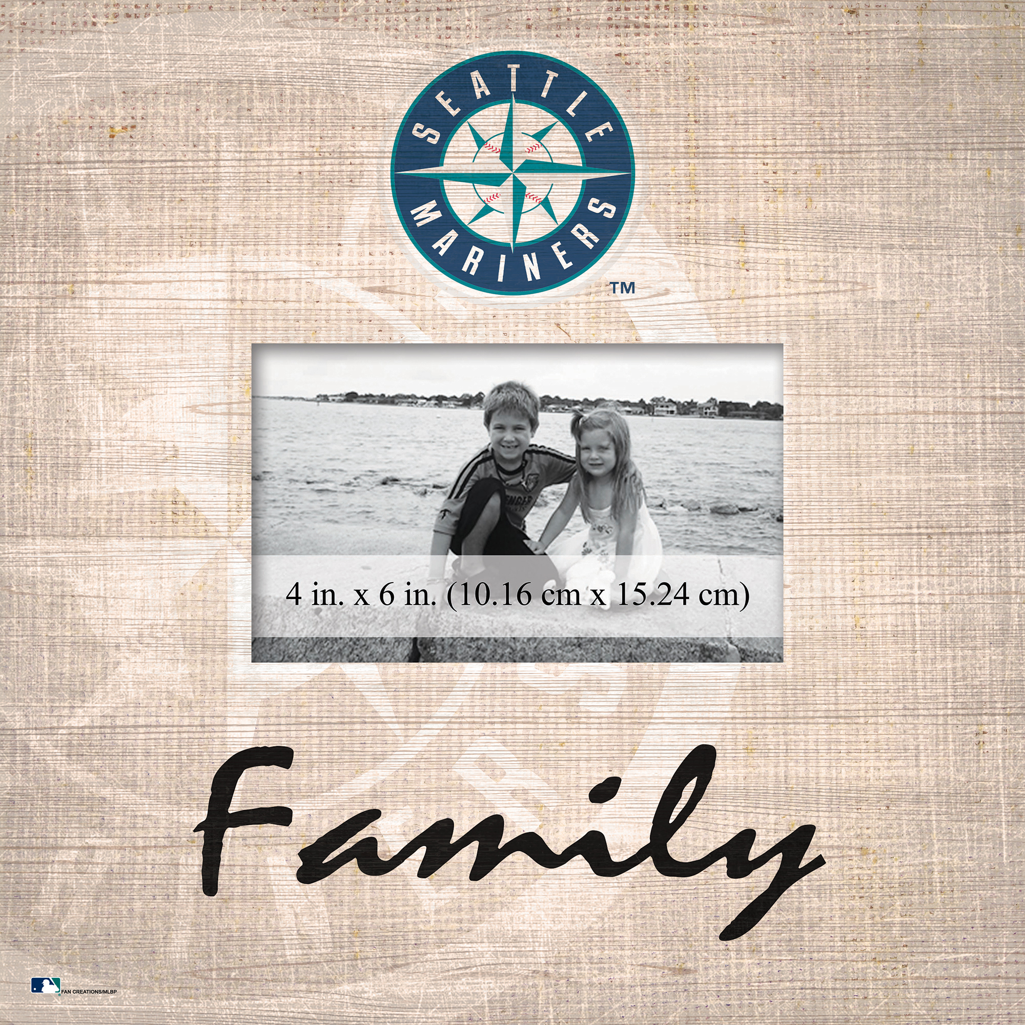 Seattle Mariners 10'' x 10'' Burlap Pattern Frame