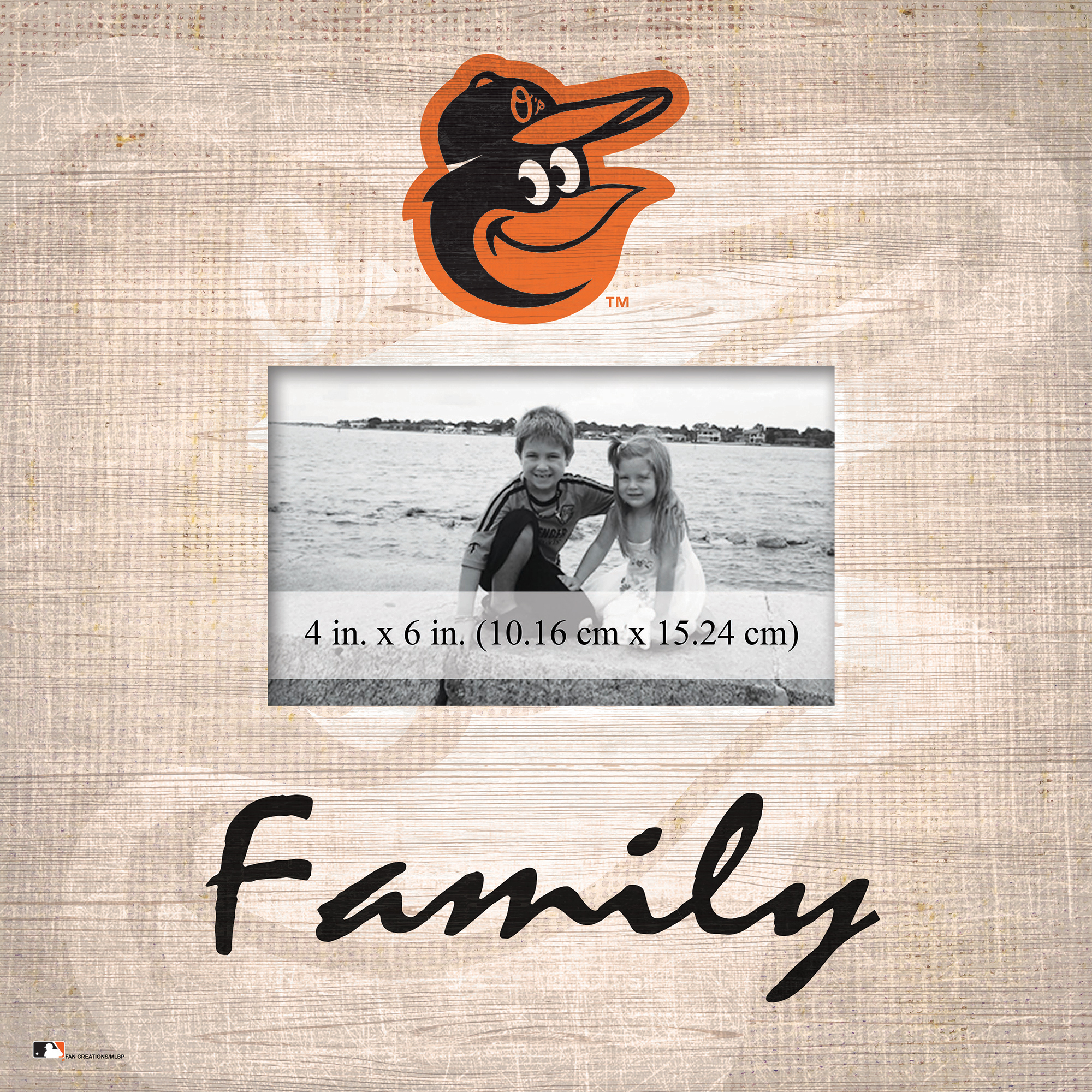 Baltimore Orioles 10'' x 10'' Burlap Pattern Frame