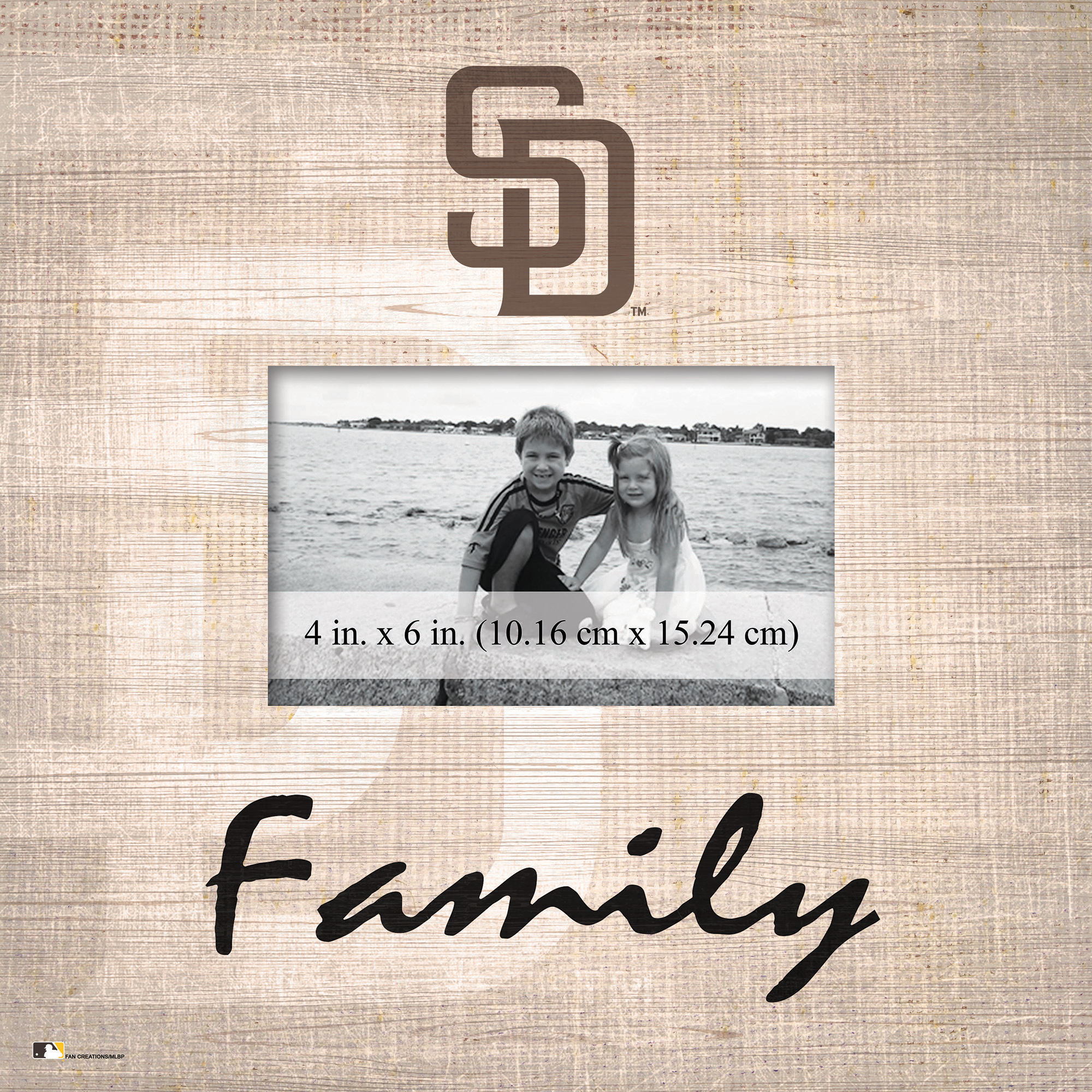 San Diego Padres 10'' x 10'' Burlap Pattern Frame
