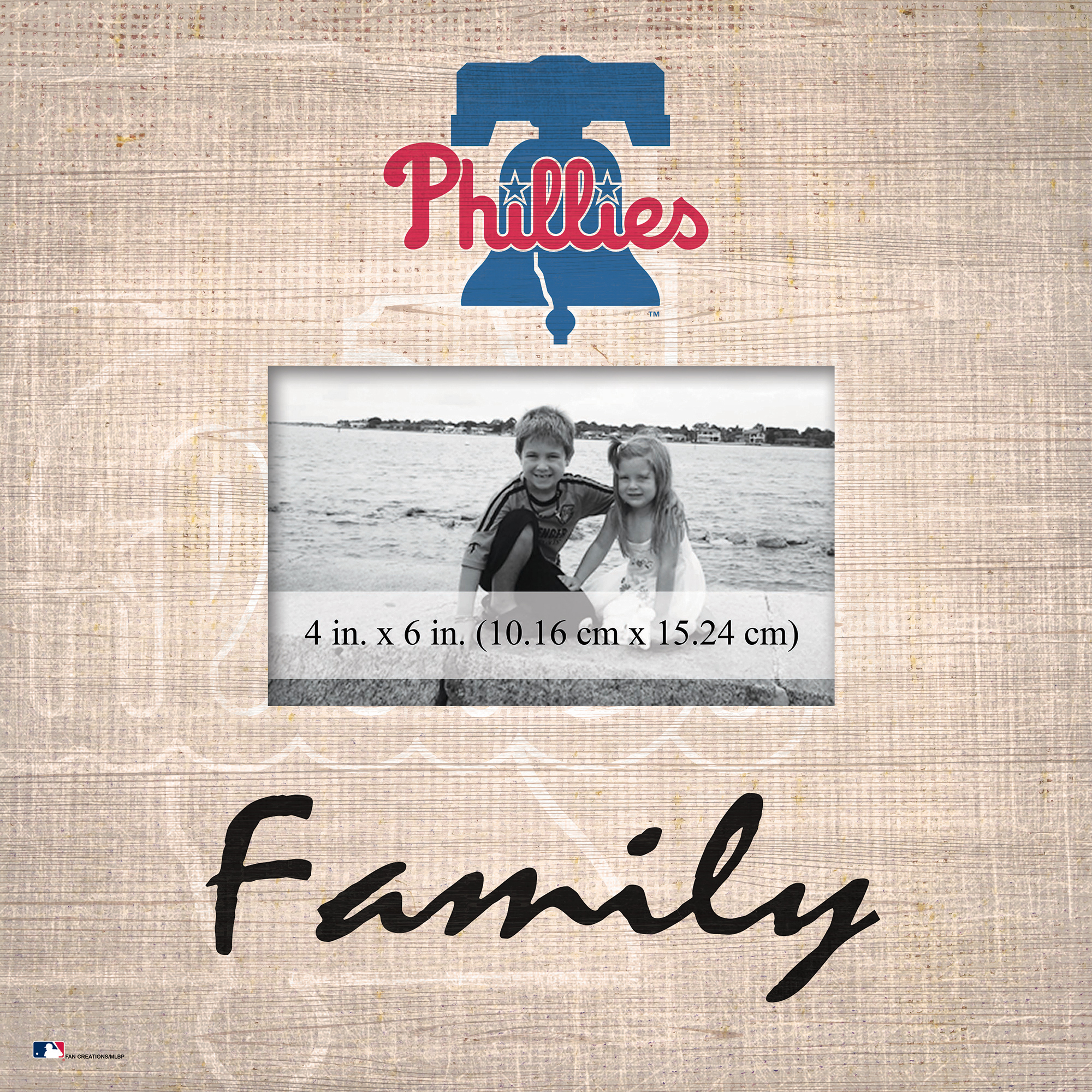 Philadelphia Phillies 10'' x 10'' Burlap Pattern Frame