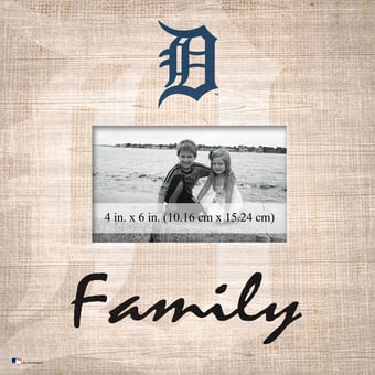 Detroit Tigers 10'' x 10'' Burlap Pattern Frame