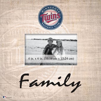 Minnesota Twins 10'' x 10'' Burlap Pattern Frame