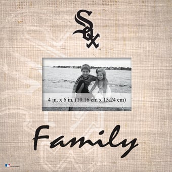 Chicago White Sox 10'' x 10'' Burlap Pattern Frame
