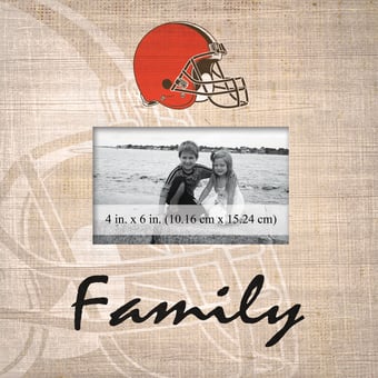 Cleveland Browns 10'' x 10'' Burlap Pattern Frame