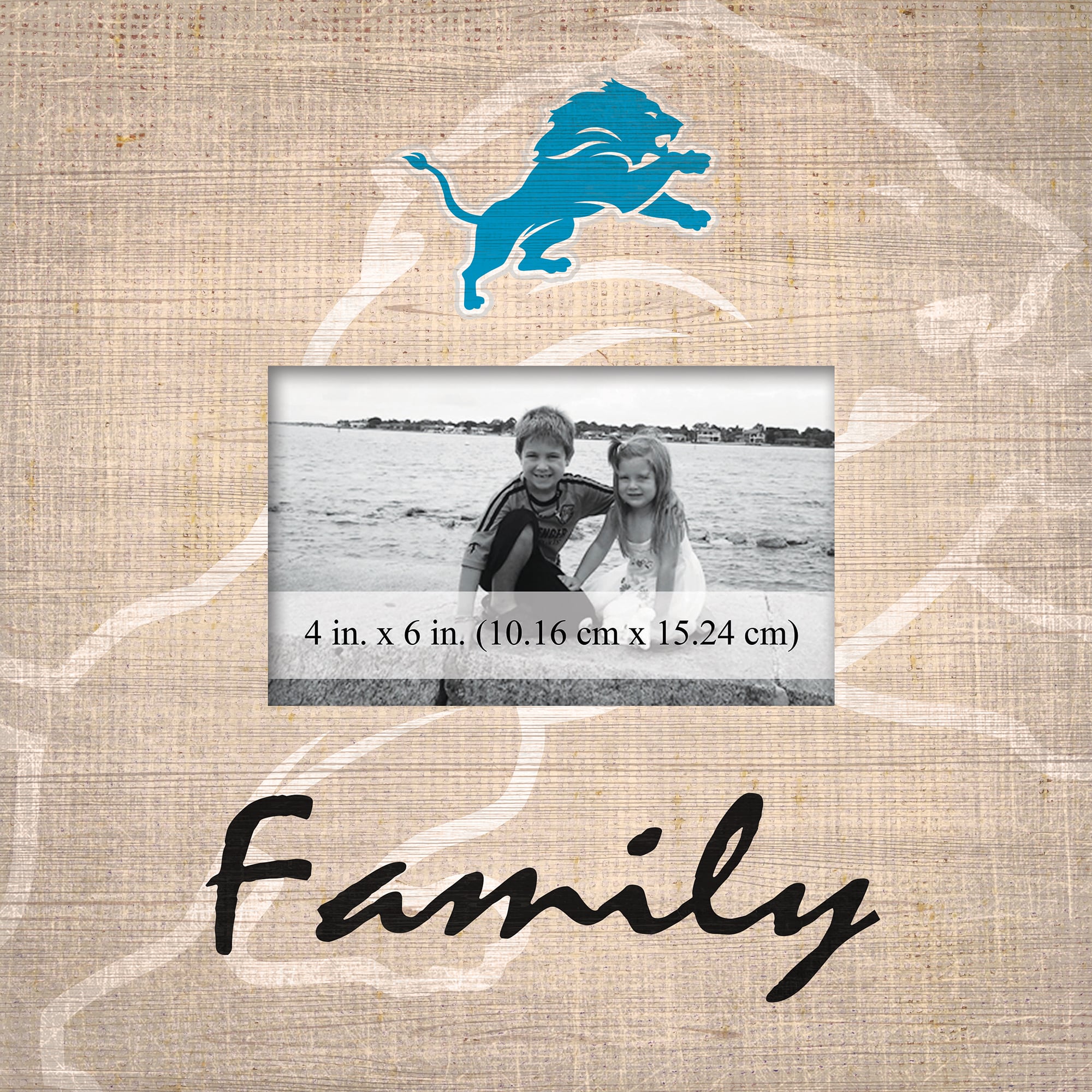 Detroit Lions 10'' x 10'' Burlap Pattern Frame