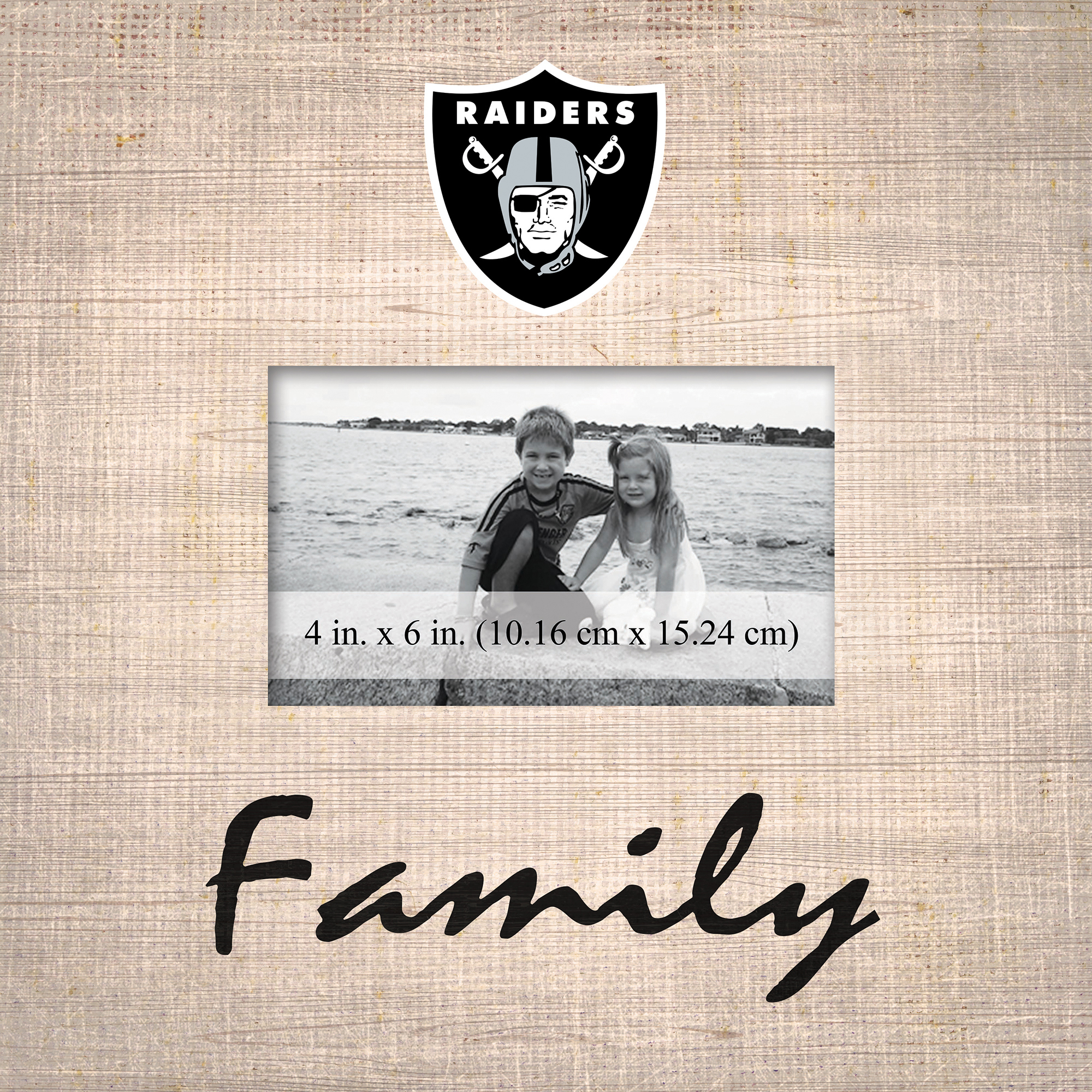 Las Vegas Raiders 10'' x 10'' Burlap Pattern Frame