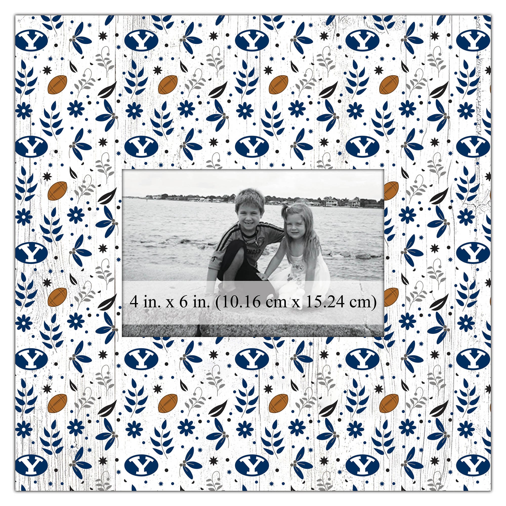 BYU Cougars 10'' x 10'' Floral Pattern Frame
