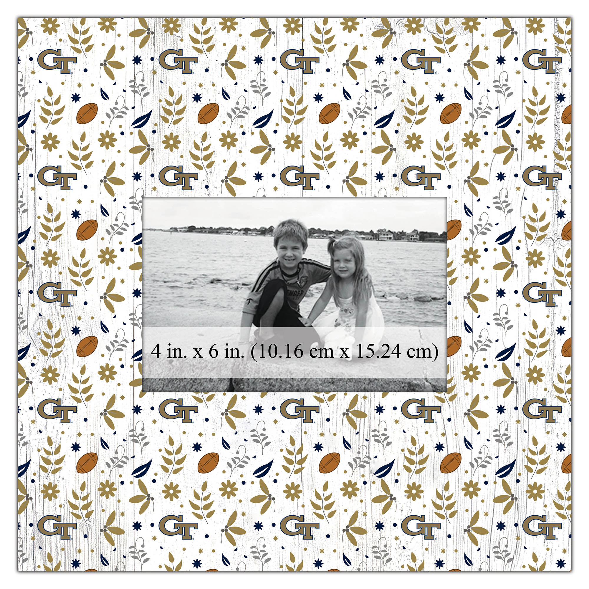 Georgia Tech Yellow Jackets 10'' x 10'' Floral Pattern Frame