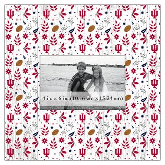Indiana Hoosiers 10'' x 10'' Floral Pattern Frame