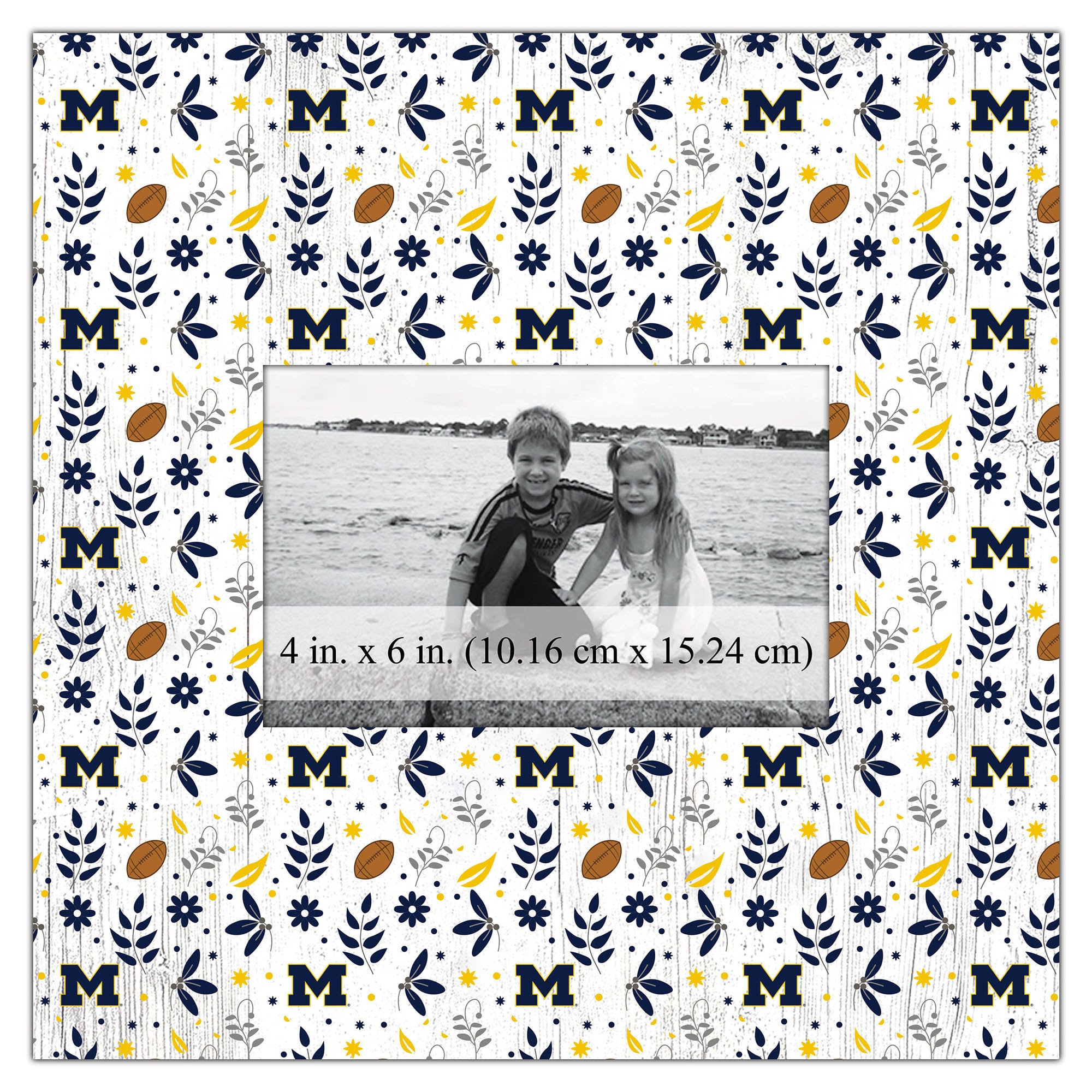 Michigan Wolverines 10'' x 10'' Floral Pattern Frame