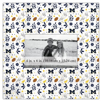 Michigan Wolverines 10'' x 10'' Floral Pattern Frame