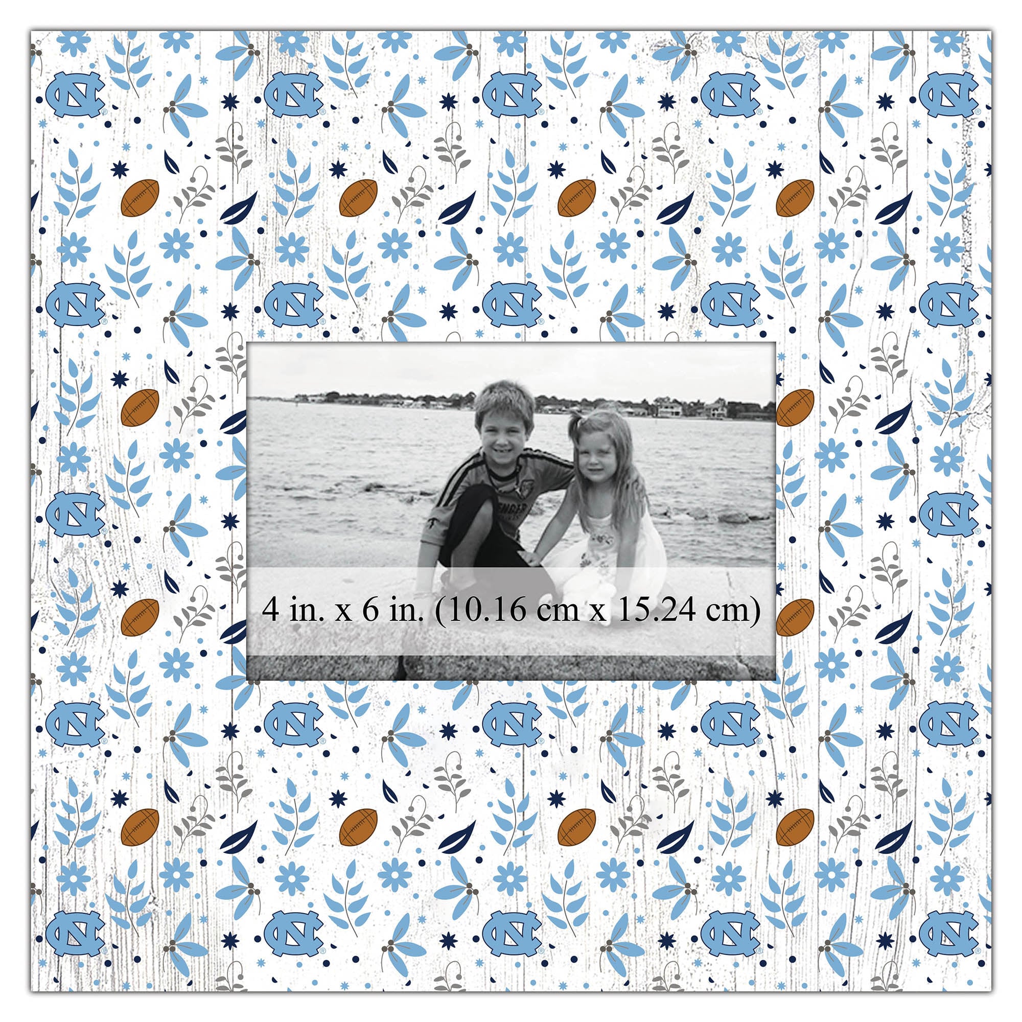 North Carolina Tar Heels 10'' x 10'' Floral Pattern Frame