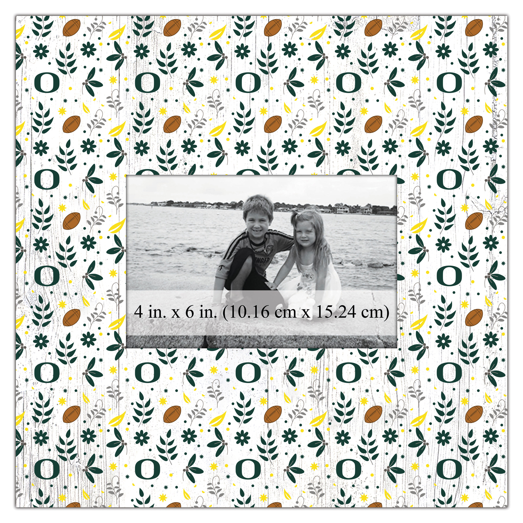Oregon Ducks 10'' x 10'' Floral Pattern Frame