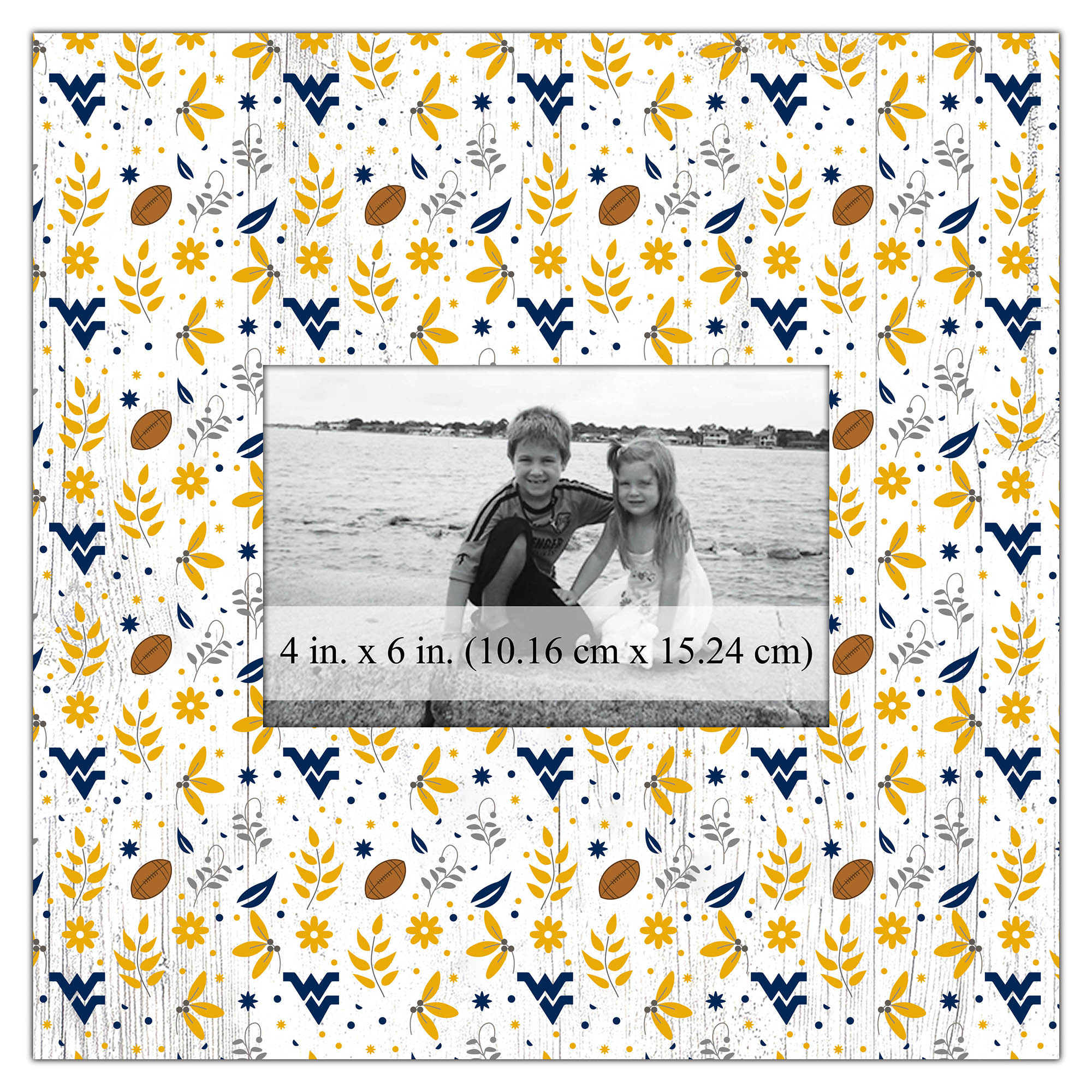 West Virginia Mountaineers 10'' x 10'' Floral Pattern Frame