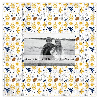 West Virginia Mountaineers 10'' x 10'' Floral Pattern Frame
