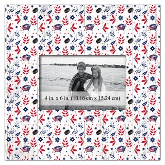 Columbus Blue Jackets 10'' x 10'' Floral Pattern Frame