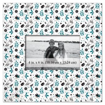 San Jose Sharks 10'' x 10'' Floral Pattern Frame
