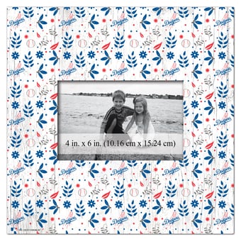 Los Angeles Dodgers 10'' x 10'' Floral Pattern Frame