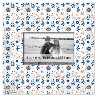 New York Mets 10'' x 10'' Floral Pattern Frame