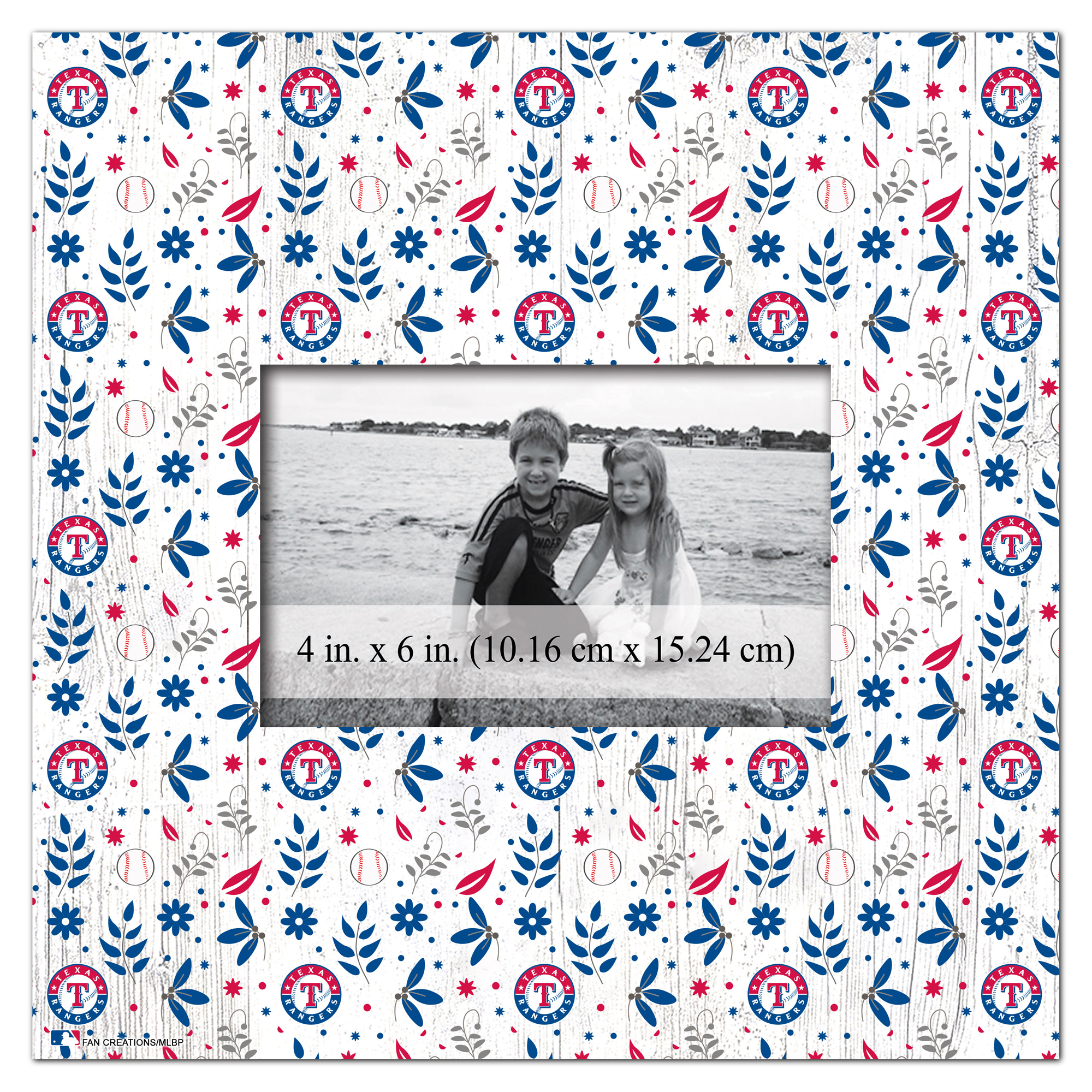 Texas Rangers 10'' x 10'' Floral Pattern Frame