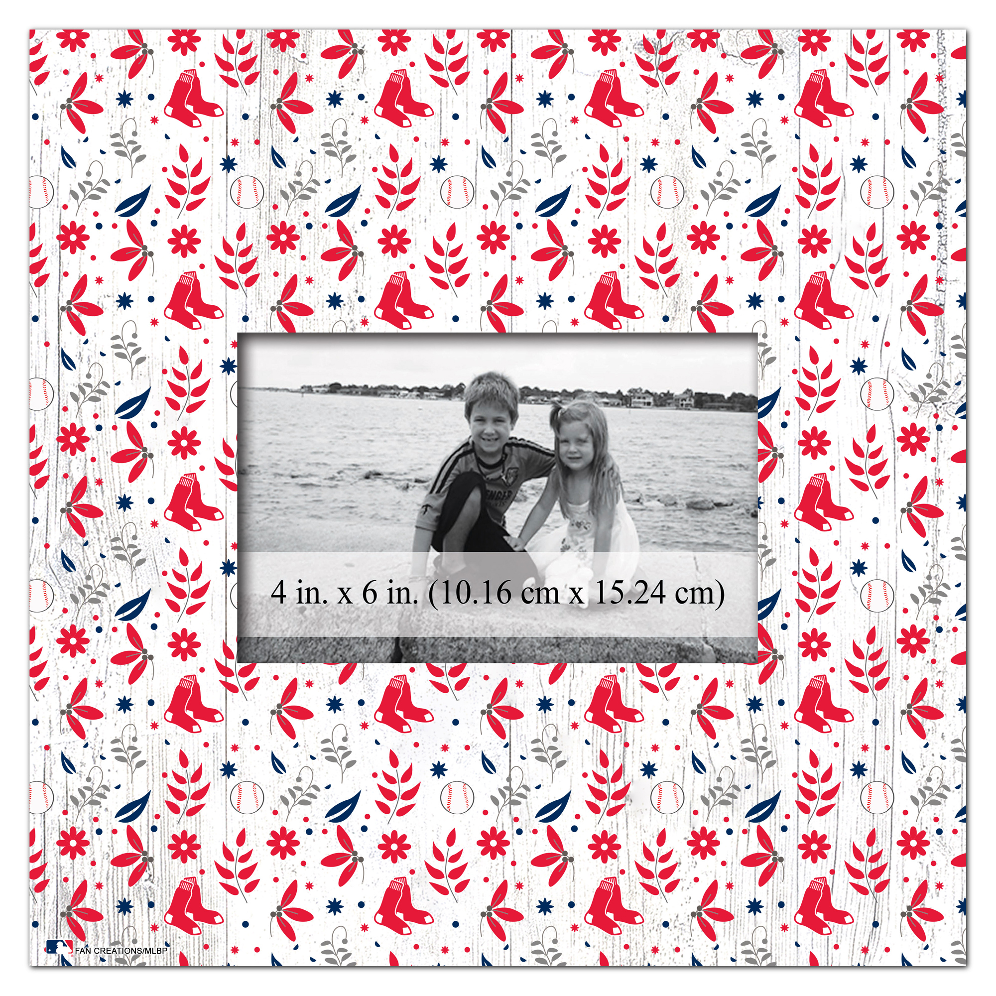 Boston Red Sox 10'' x 10'' Floral Pattern Frame