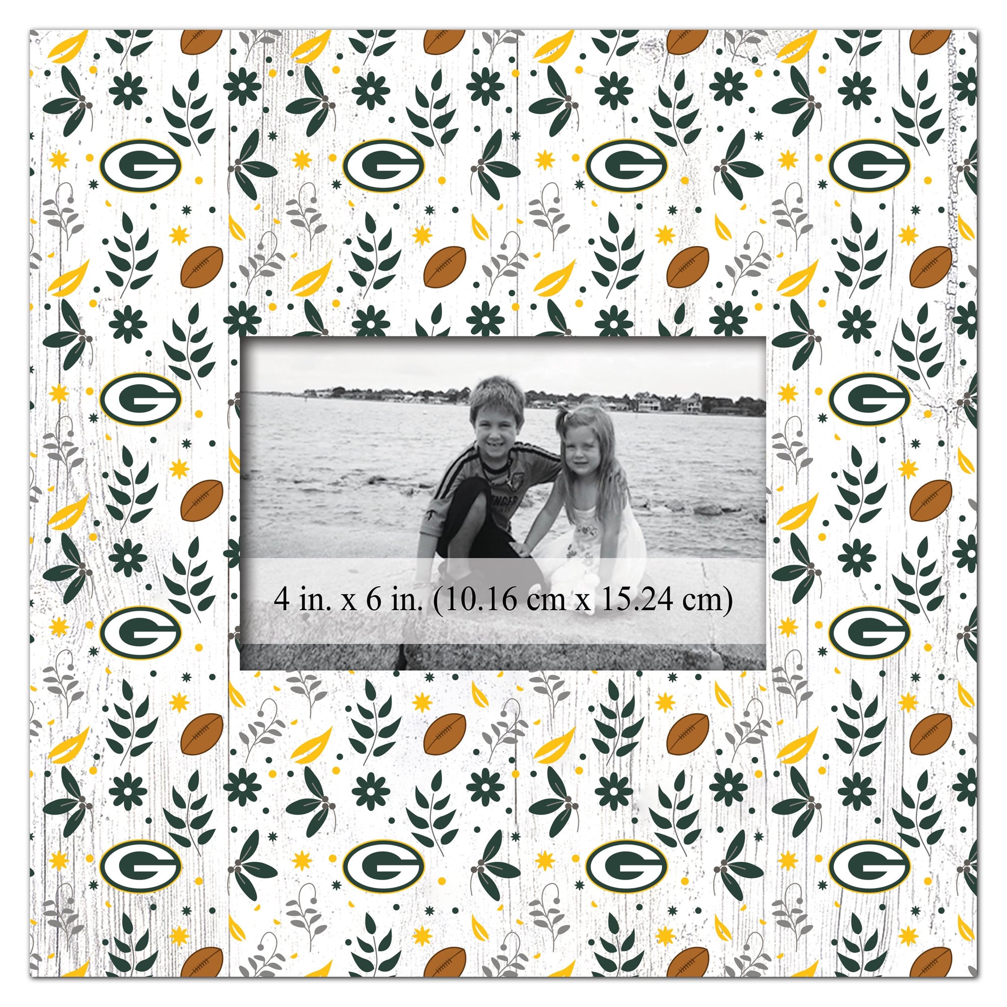 Green Bay Packers 10'' x 10'' Floral Pattern Frame