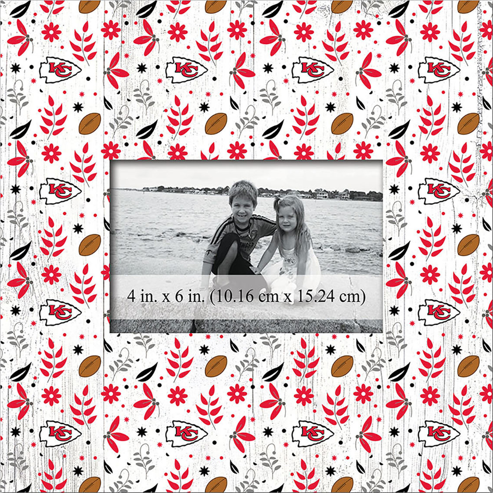 Kansas City Chiefs 10'' x 10'' Floral Pattern Frame
