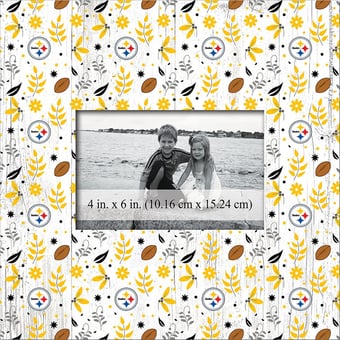 Pittsburgh Steelers 10'' x 10'' Floral Pattern Frame