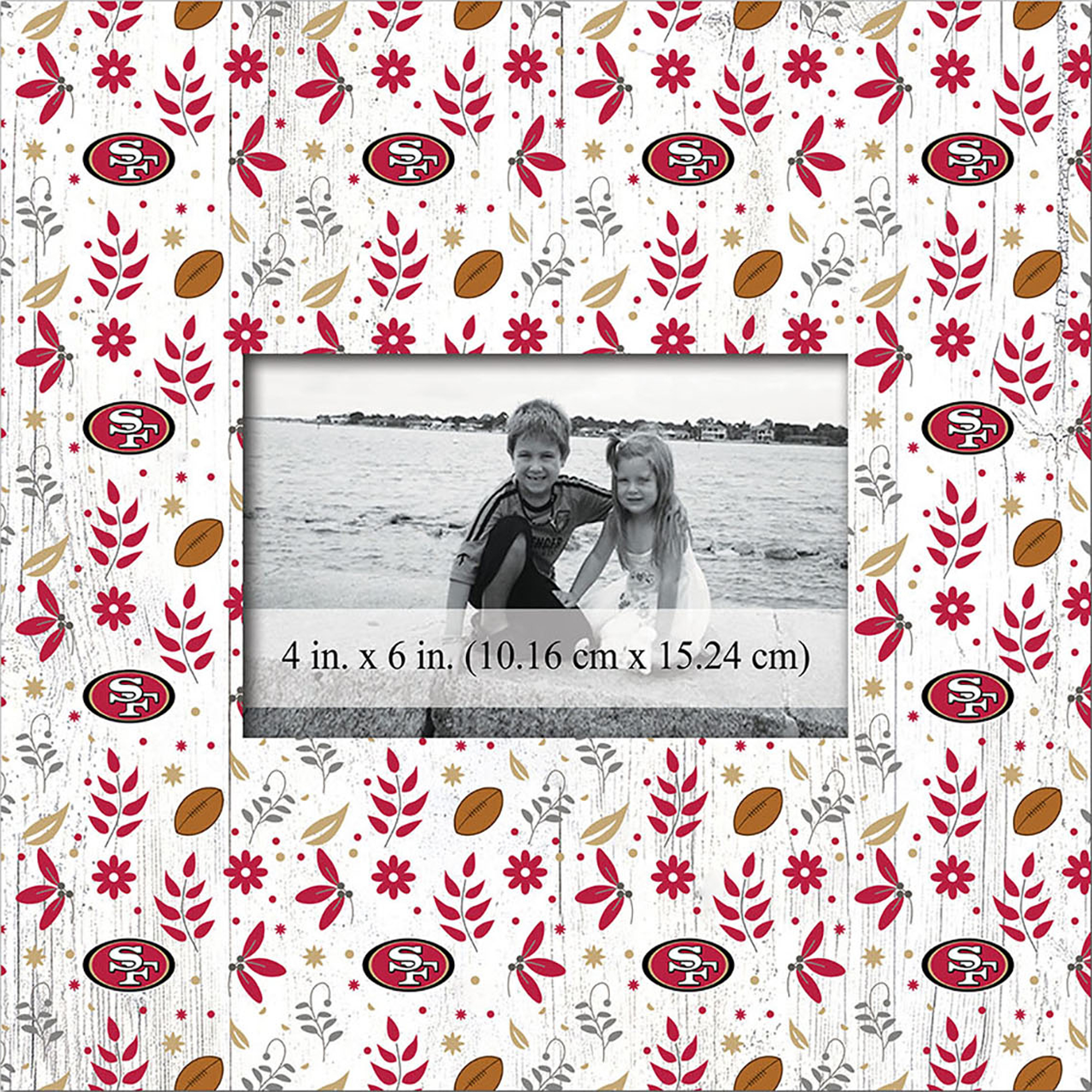 San Francisco 49ers 10'' x 10'' Floral Pattern Frame