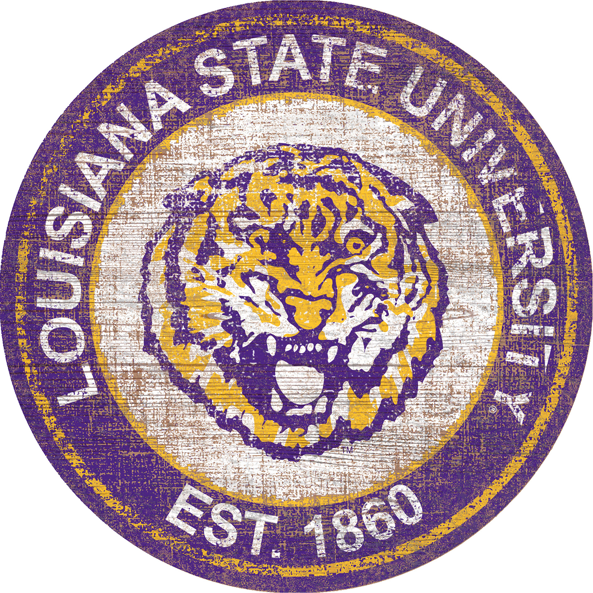 LSU Tigers 24'' Round Heritage Logo Sign