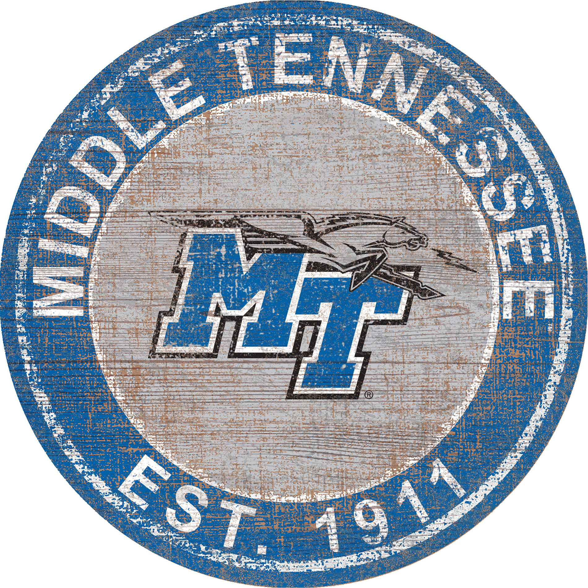 MTSU Blue Raiders 24'' Round Heritage Logo Sign