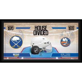 Buffalo Sabres vs. New York Islanders Framed 10" x 20" House Divided Hockey Collage