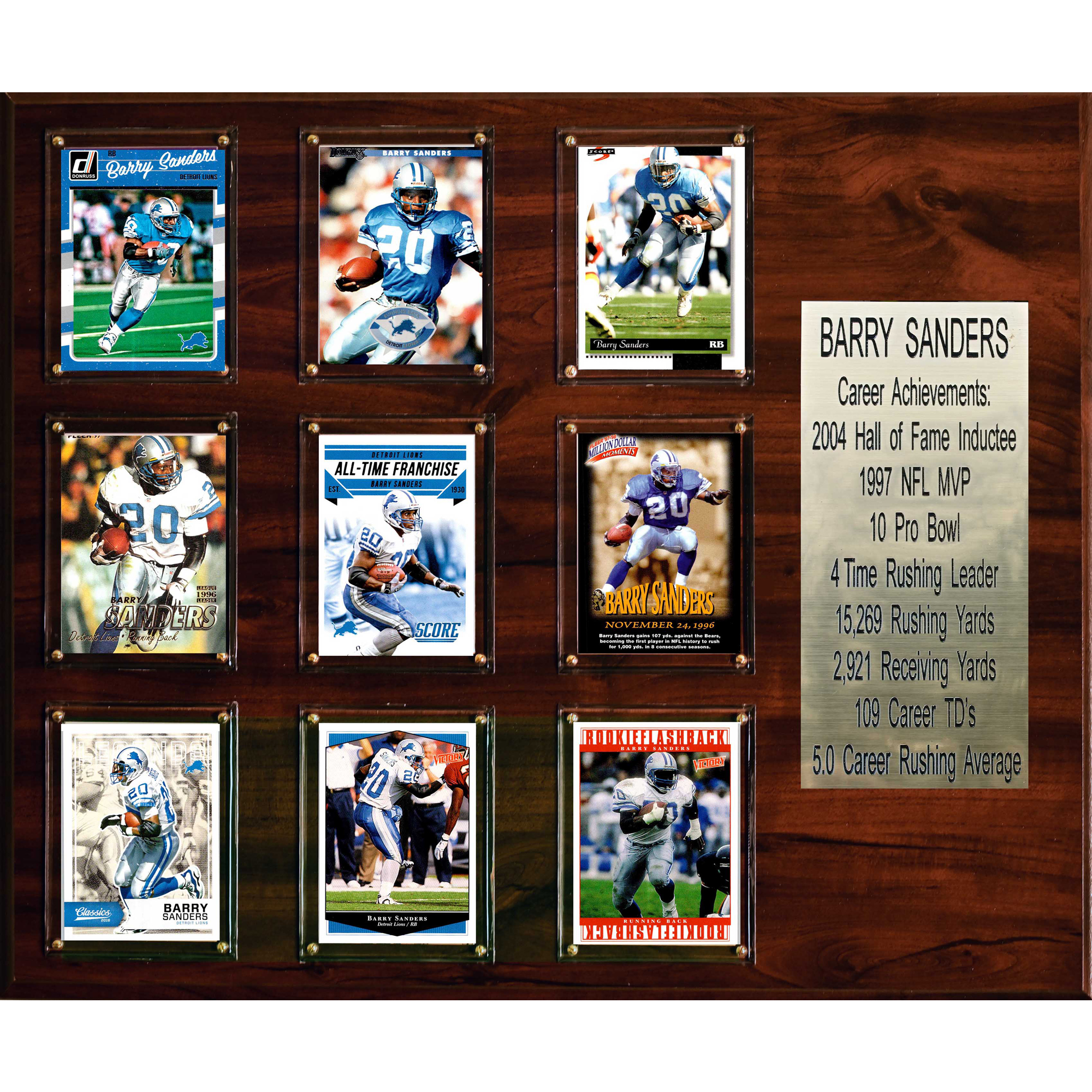 Barry Sanders Detroit Lions 15'' x 18'' Plaque
