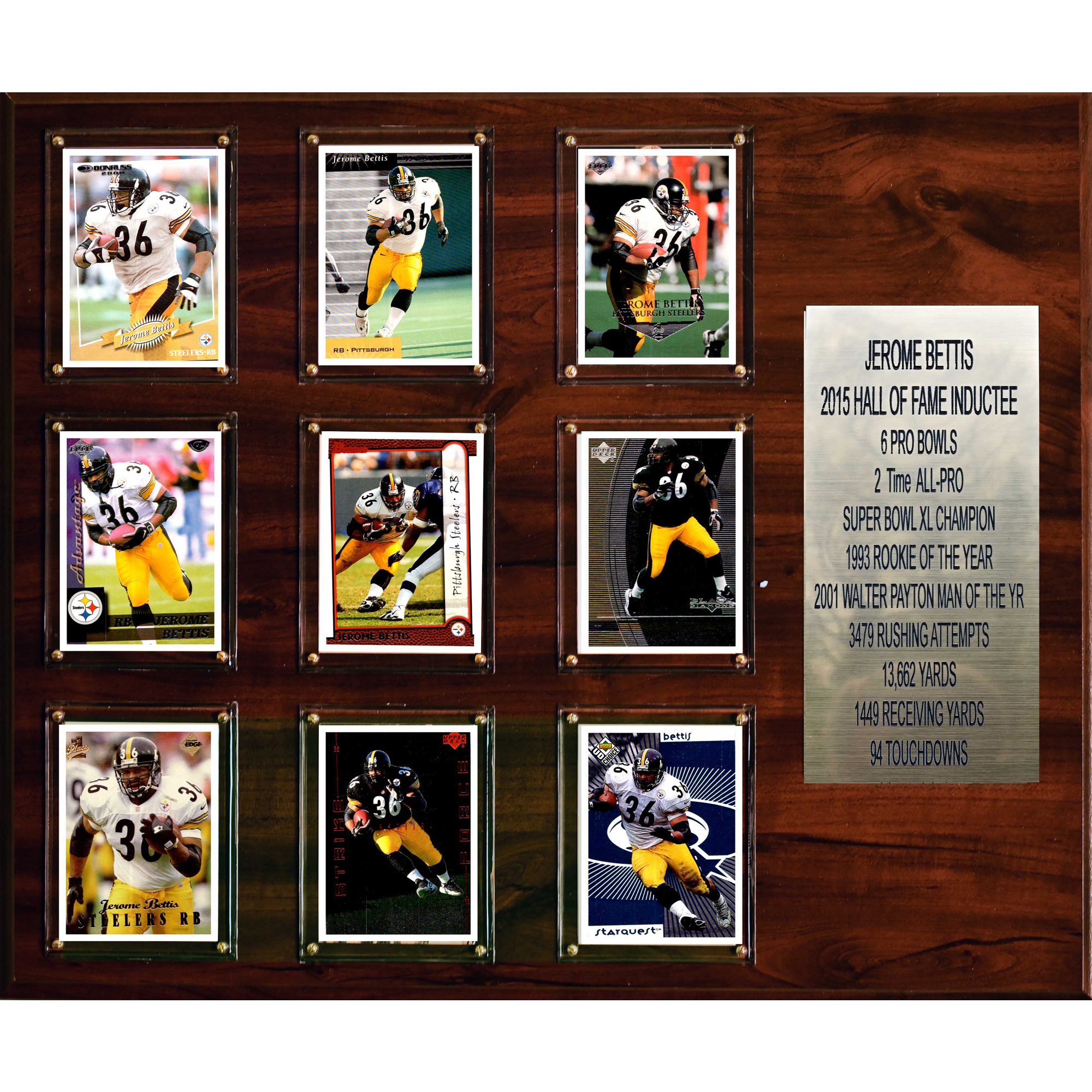 Jerome Bettis Pittsburgh Steelers 15” x 18” Plaque Jerome Bettis Pittsburgh Steelers 15” x 18” Plaque