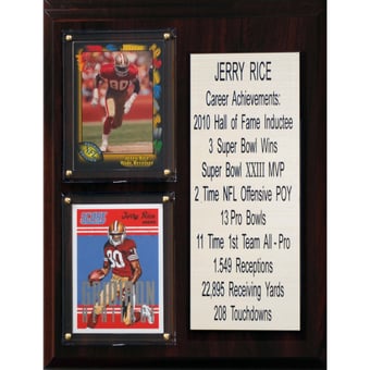 Jerry Rice San Francisco 49ers 8'' x 10'' Plaque