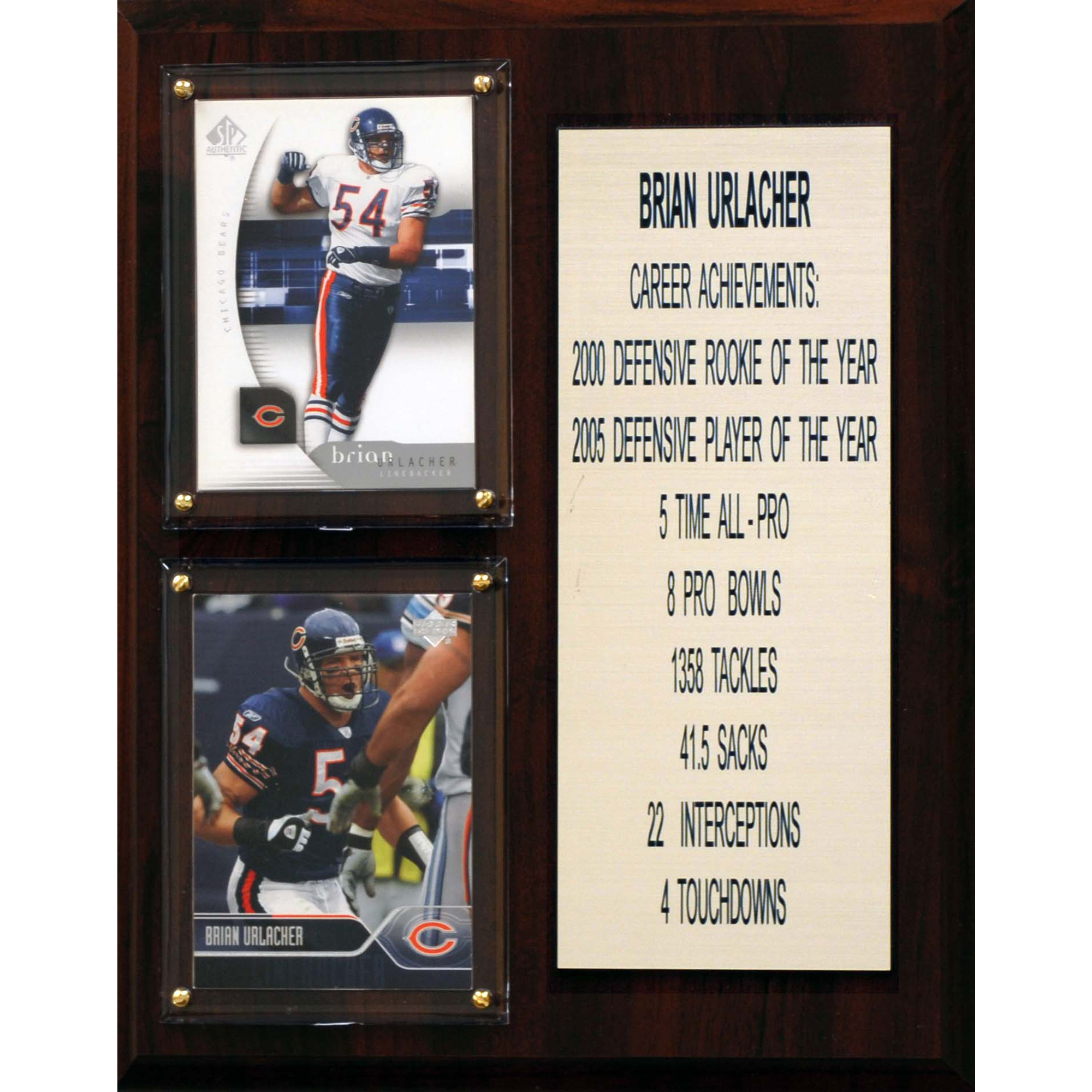 Brian Urlacher Chicago Bears 8” x 10” Plaque Brian Urlacher Chicago Bears 8” x 10” Plaque