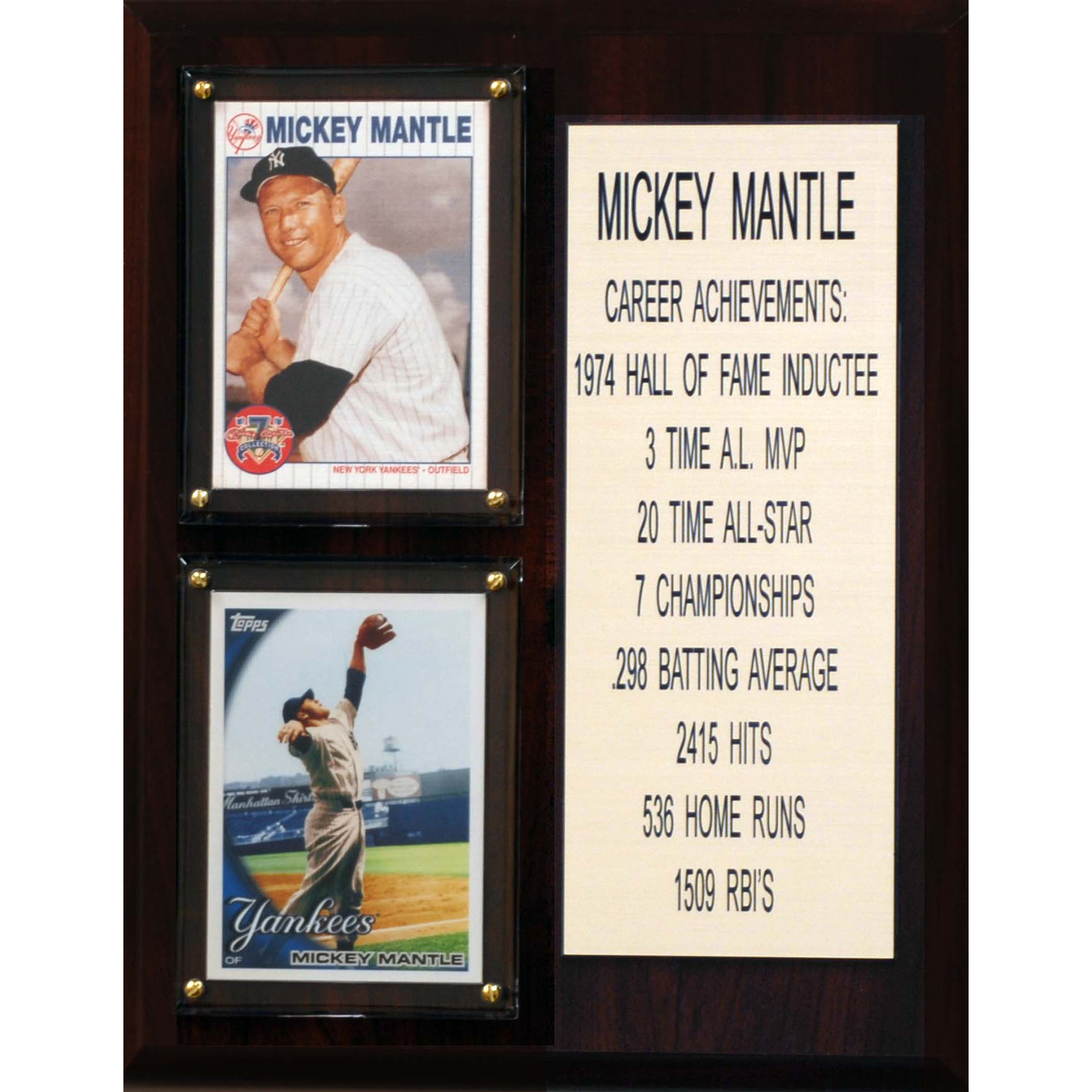 Mickey Mantle New York Yankees 8'' x 10'' Plaque
