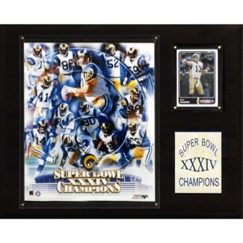 St. Louis Rams Super Bowl XXXIV Champions 12'' x 15'' Plaque